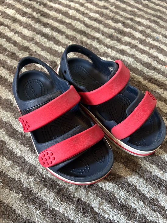 CROCS Other - CROCS Kids Navy and Red Double-Strap Sandals